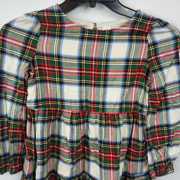 Adorable Gap Kids Girls M 8 Lng Slv Plaid Tiered Bottom Dress - Picture 2 of 12